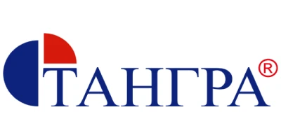 Лого на „Тангра-АВ“ – кръг, разделен на сегменти, и надпис на кирилица
